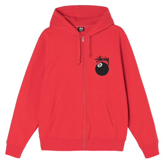 Stussy 8 Ball Zip-Up Hoodie XL - Hooded Full-Zip Sweatshirt