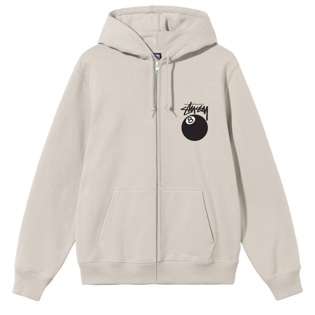 Stussy 8 Ball Zip-Up Hoodie XL - Hooded Full-Zip Sweatshirt