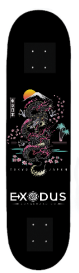 Tokyo Dragon Skateboard Deck - Exodus Longboard Co.
