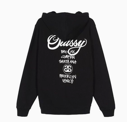 Stussy World Tour Zip Hoodie Mens - Hooded Sweatshirt