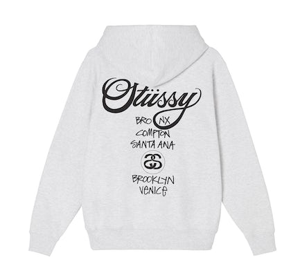 Stussy World Tour Zip Hoodie Mens - Hooded Sweatshirt