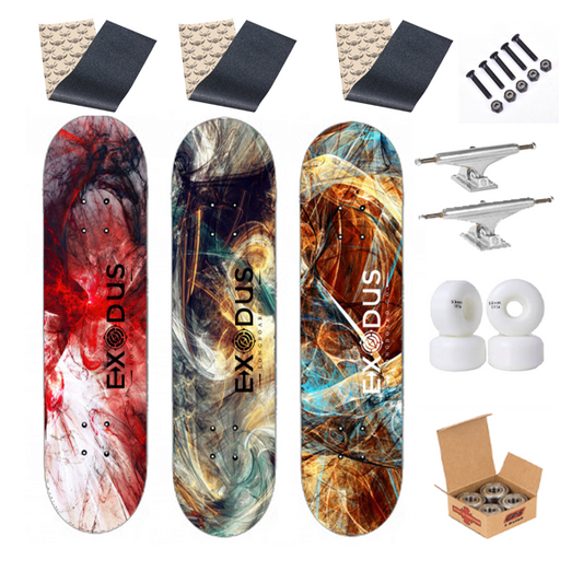 Fractal Skateboard Decks 3 Pack with parts