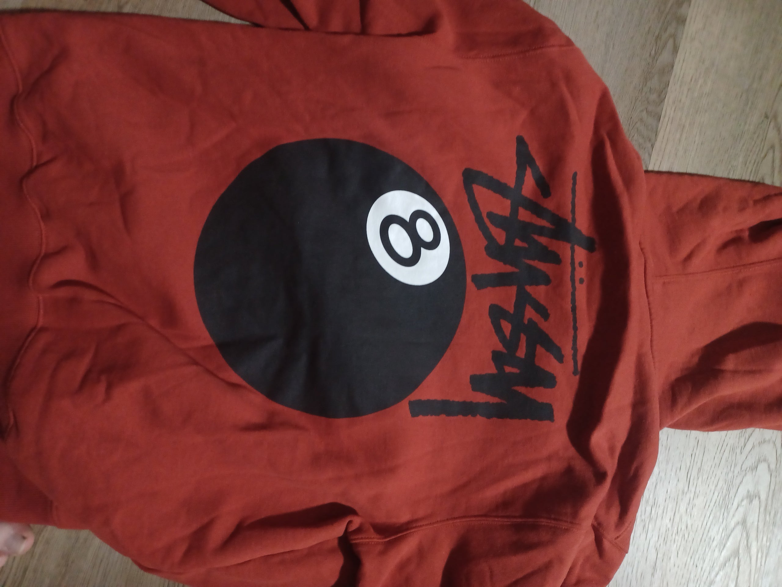 Stussy 8 Ball Zip-Up Hoodie XL - Hooded Full-Zip Sweatshirt