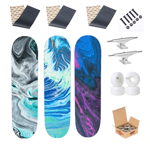 Marble Skateboard Decks 3 Pack with parts