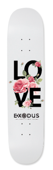 Love & Roses Skateboard deck - Exodus Longboard Co.