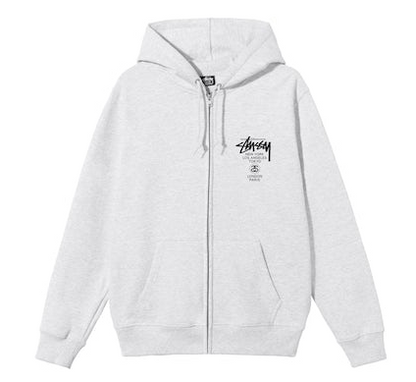 Stussy World Tour Zip Hoodie Mens - Hooded Sweatshirt