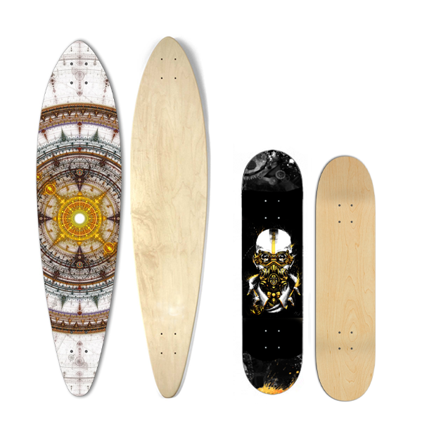 Pintail Longboard and Skateboard deck Steampunk Combo Pack