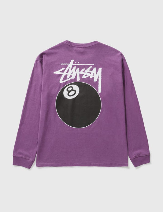 Stussy 8 Ball Pigment Dyed Long Sleeve Tee Mens T-Shirt